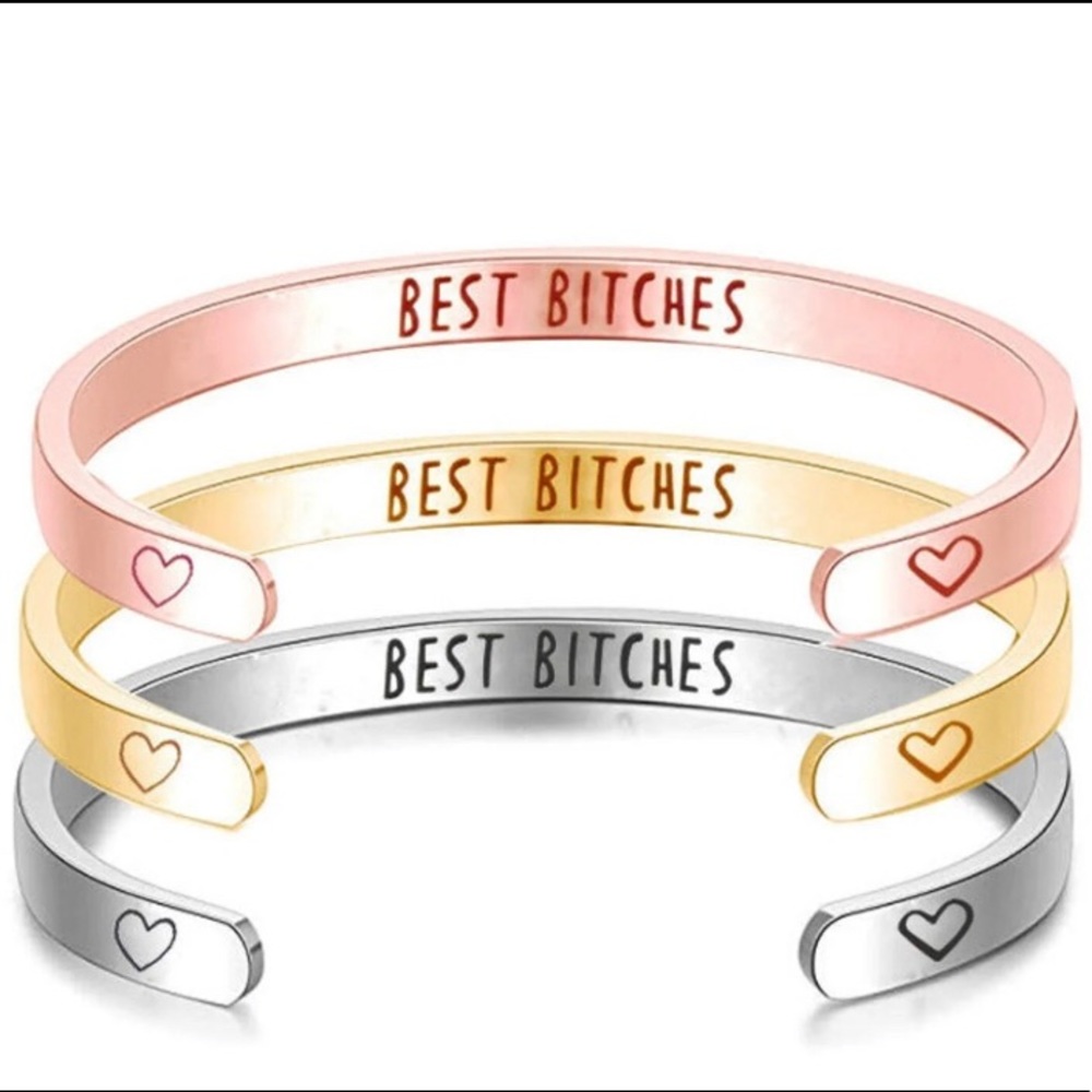 Engraved bracelet cuff bundle of 3